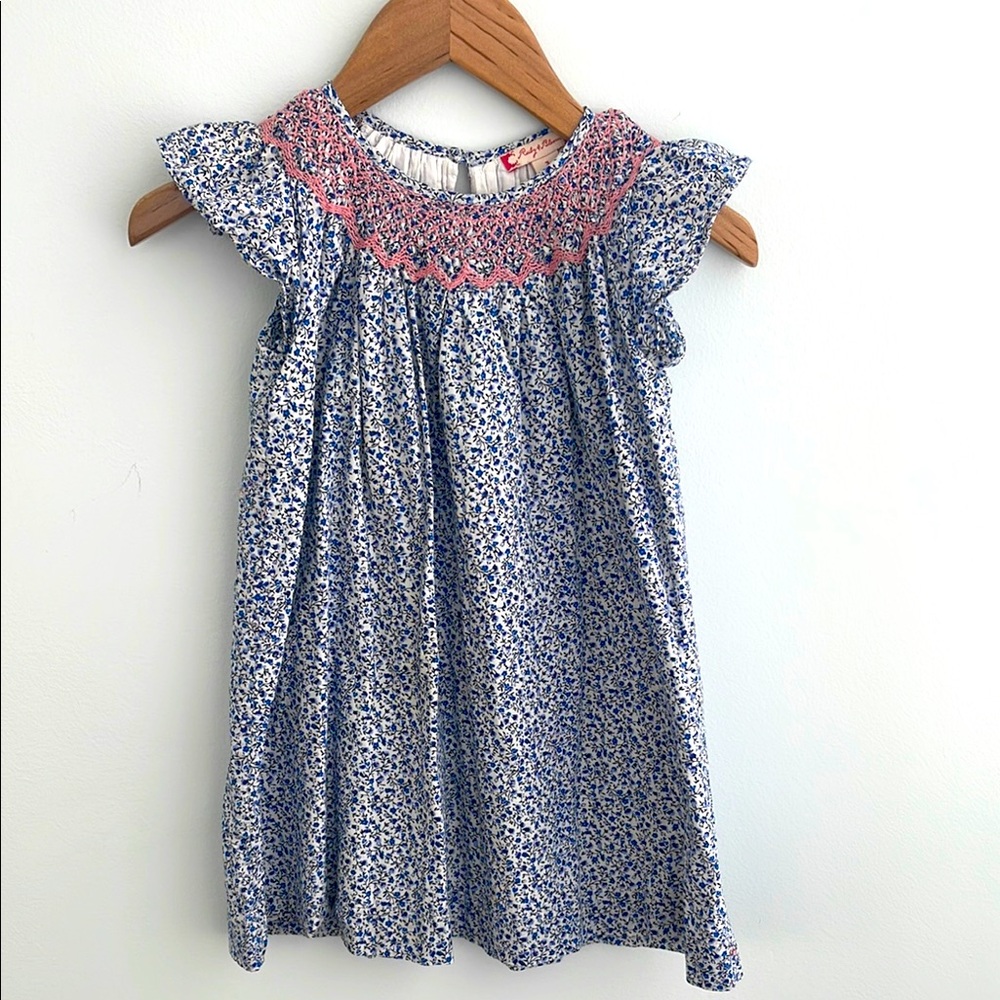 Ruby & Bloom dress with pink smocking